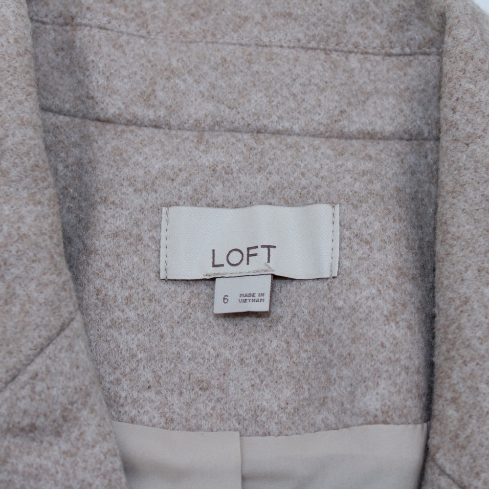 LOFT Cream Pink Herringbone Blazer Size 6 - Picture 6 of 8